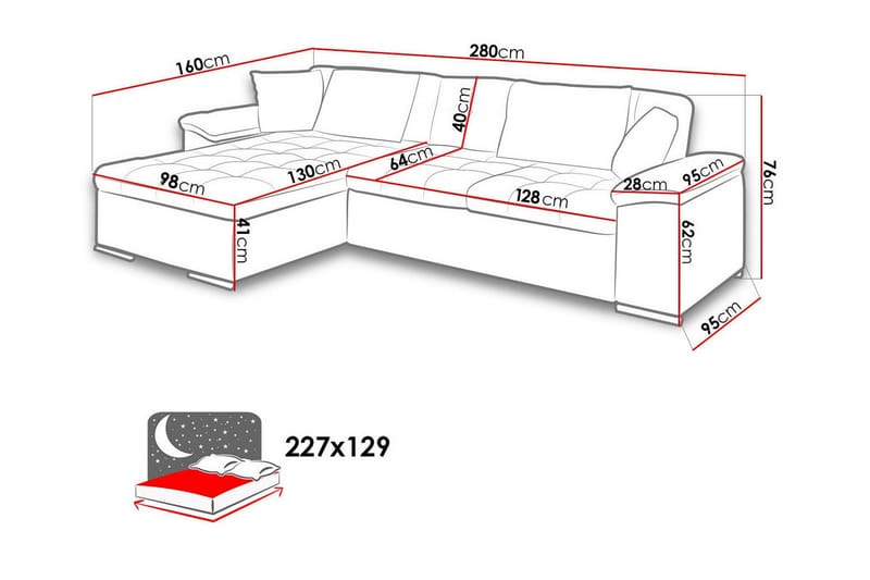 Camior 3-sits Hörnbäddsoffa - Bäddsoffa - Hörnbäddsoffa