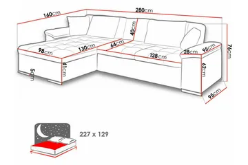 Camior 3-sits Hörnbäddsoffa - Möbler - Soffa - Bäddsoffa