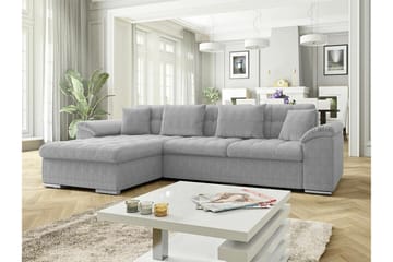 Camior 3-sits L-formad Hörnbäddsoffa med Förvaring 129x227 cm i Manchestertyg - Grå - Möbler - Soffa - Bäddsoffa