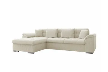 Camior 3-sits Vänster Hörnbäddsoffa 129x227 cm med Förvaring i Manchester - Beige - Möbler - Soffa - Bäddsoffa
