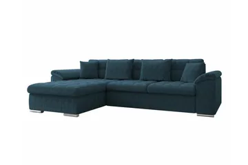 Camior 3-sits Vänster L-formad Hörnbäddsoffa med Förvaring i Tyg - Blå - Möbler - Soffa - Bäddsoffa