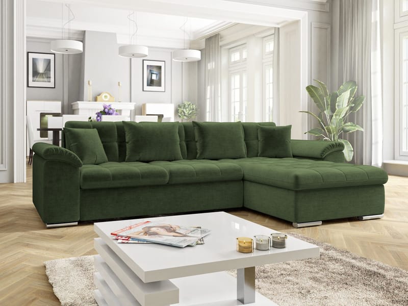 Camior 4-sits Bäddsoffa med divan Högervänd - grön - Möbler - Soffa - Bäddsoffa