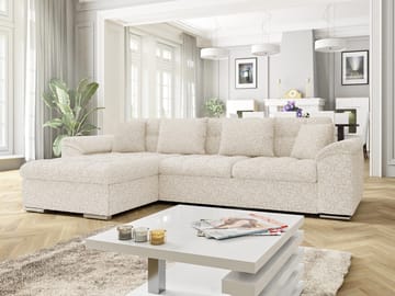 Camior 4-sits Bäddsoffa med divan Vänstervänd - Benvit - Möbler - Soffa - Bäddsoffa