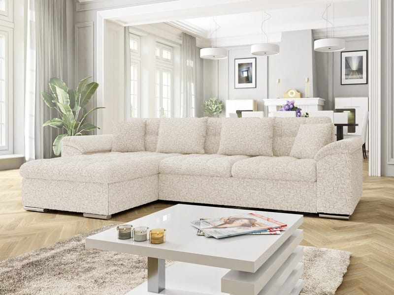 Camior 4-sits Bäddsoffa med divan Vänstervänd - Benvit - Möbler - Soffa - Bäddsoffa