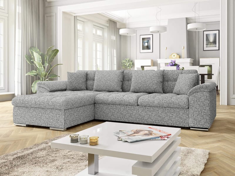 Camior 4-sits Bäddsoffa med divan Vänstervänd - Grå - Möbler - Soffa - Bäddsoffa