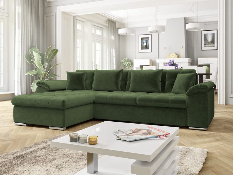 Camior 4-sits Bäddsoffa med divan Vänstervänd - grön - Möbler - Soffa - Bäddsoffa