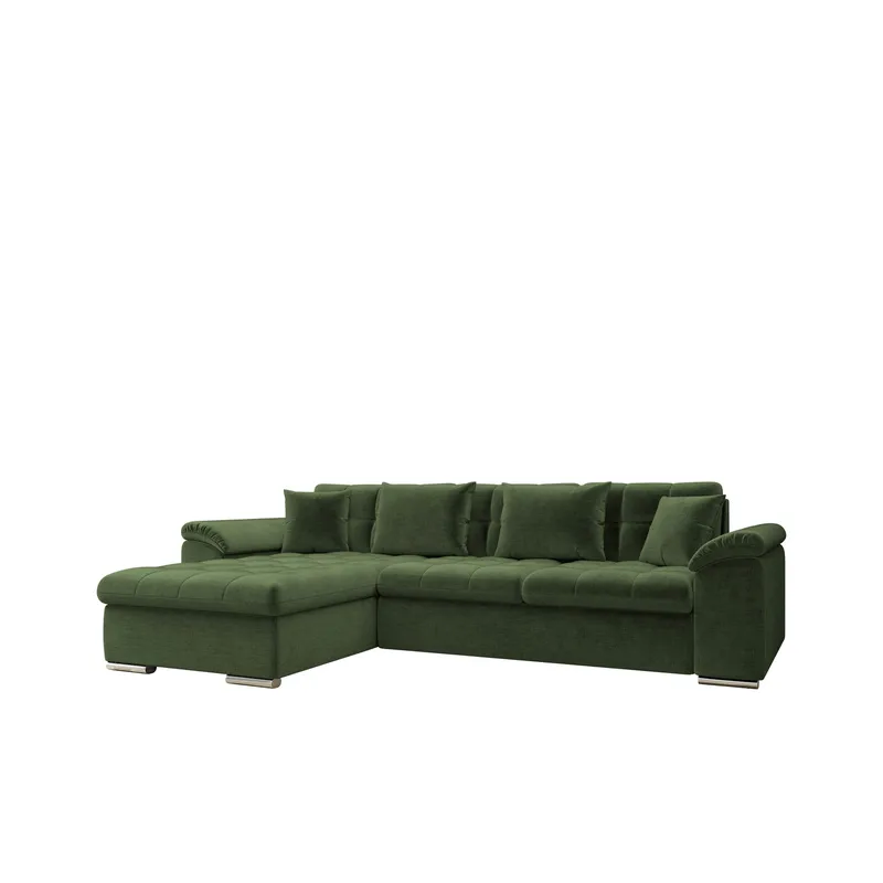 Camior 4-sits Bäddsoffa med divan Vänstervänd, grön
