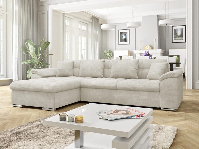 Camior 4-sits Bäddsoffa med divan Vänstervänd - Ljusbeige - Möbler - Soffa - Bäddsoffa