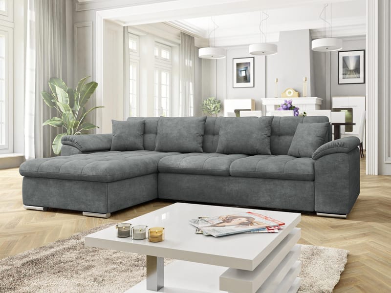 Camior 4-sits Bäddsoffa med divan Vänstervänd - Mörkgrå - Möbler - Soffa - Bäddsoffa