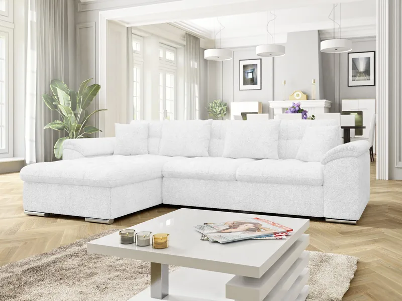 Camior 4-sits Bäddsoffa med divan Vänstervänd - Vit - Möbler - Soffa - Bäddsoffa