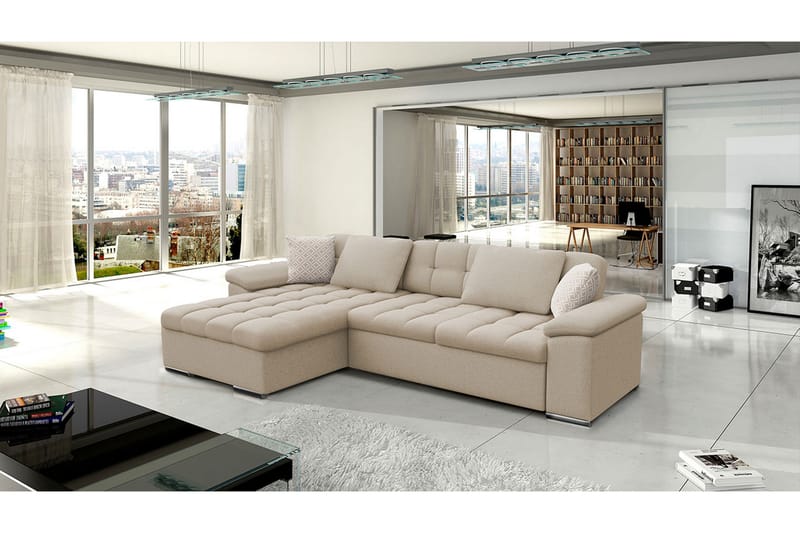 Camior Bäddsoffa m. Divan Förvaring 3-sits 227x129 - Beige - Möbler - Soffa - Bäddsoffa