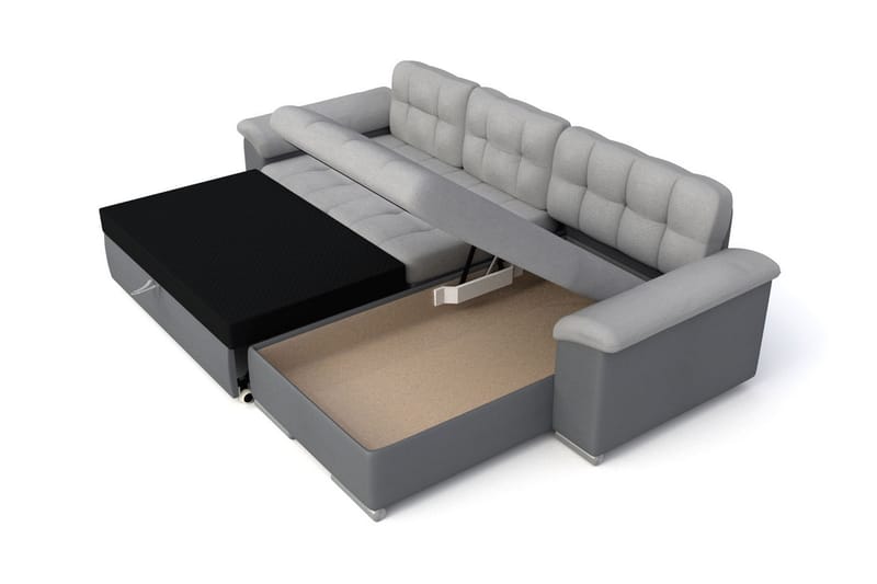 Camior Bäddsoffa m. Divan Förvaring 3-sits 227x129 - Grå - Möbler - Soffa - Bäddsoffa
