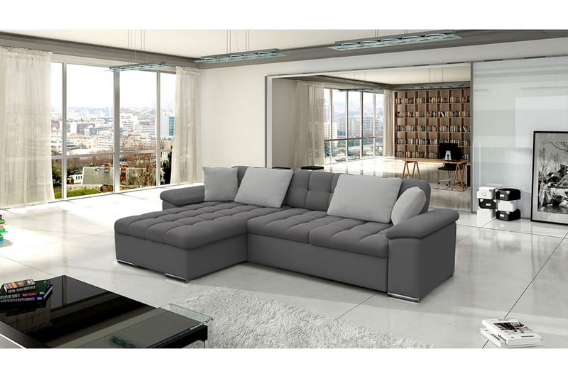 Camior Bäddsoffa m. Divan Förvaring 3-sits 227x129 - Grå - Möbler - Soffa - Bäddsoffa