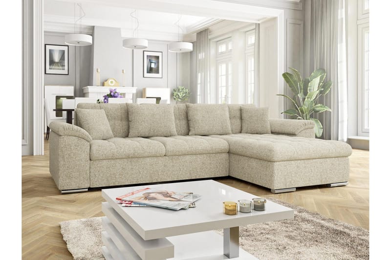 Camior Bäddsoffa med Divan 3-sits - Beige - Möbler - Soffa - Bäddsoffa