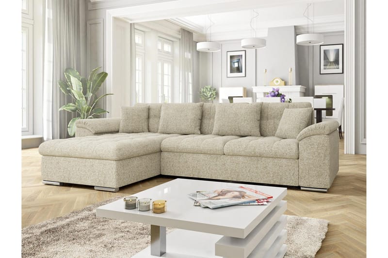 Camior Bäddsoffa med Divan 3-sits - Beige - Möbler - Soffa - Bäddsoffa