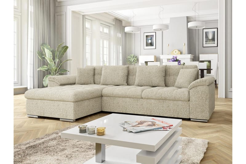 Camior Bäddsoffa med Divan 3-sits - Beige - Möbler - Soffa - Bäddsoffa