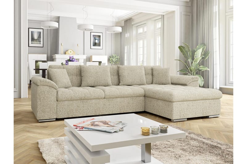 Camior Bäddsoffa med Divan 3-sits - Beige - Möbler - Soffa - Bäddsoffa