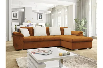 Camior Bäddsoffa med Divan 3-sits - Orange - Möbler - Soffa - Bäddsoffa