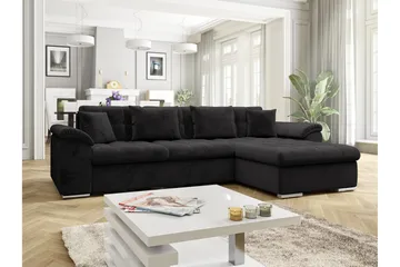 Camior Bäddsoffa med Divan 3-sits - Svart - Möbler - Soffa - Bäddsoffa