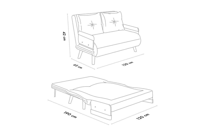 Canelo Bäddsoffa 2-sits - Senapsgul - Möbler - Soffa - Bäddsoffa