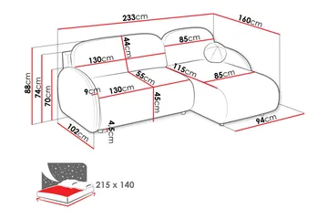 Carve Bäddsoffa m. Divan 2-sits - Gul - Möbler - Soffa - Bäddsoffa