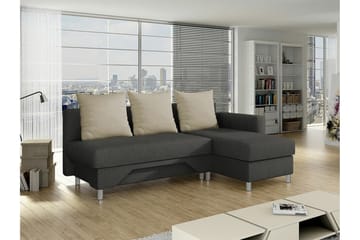 Castlebay 3-sits Höger Hörnbäddsoffa 130x197 cm med Förvaring i Sammet - Mörkgrå - Möbler - Soffa - Bäddsoffa