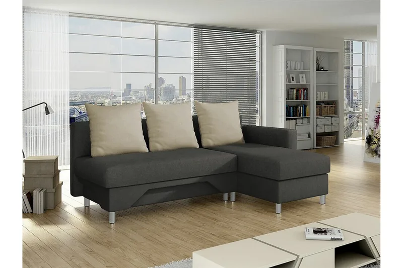 Castlebay 3-sits Hörnbäddsoffa Brown/Beige - Möbler - Soffa - Bäddsoffa