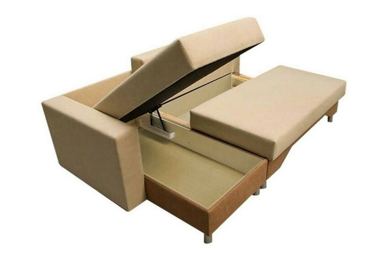 Castlebay 3-sits Hörnbäddsoffa NO_BRAND Brown/Beige - Möbler - Soffa - Bäddsoffa