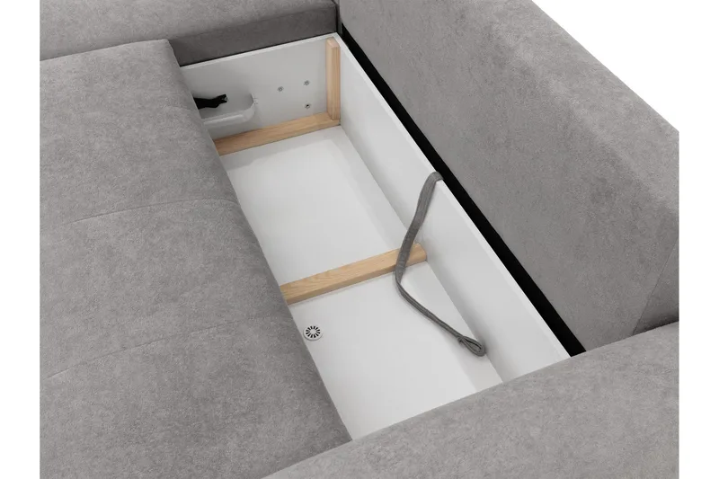 Ceibo Bäddsoffa med Divan 3-sits i Plysch - Beige - Möbler - Soffa - Bäddsoffa