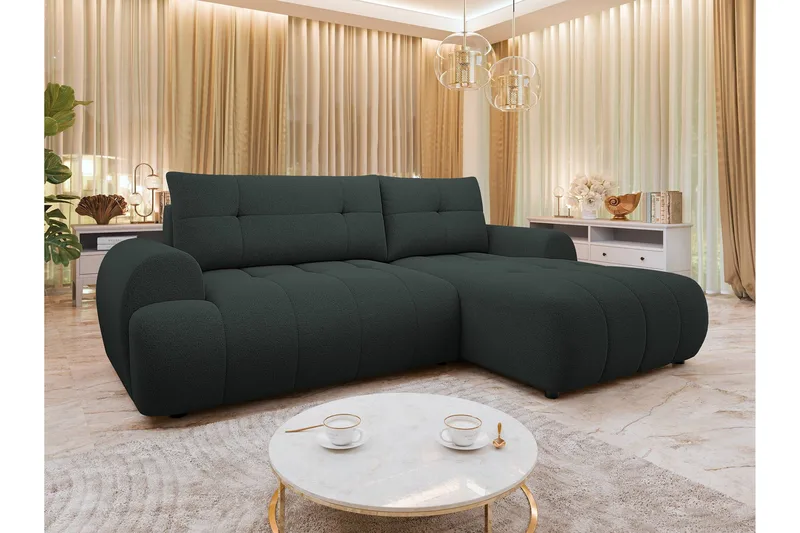 Ceibo Bäddsoffa med Divan 3-sits - Svart - Möbler - Soffa - Bäddsoffa