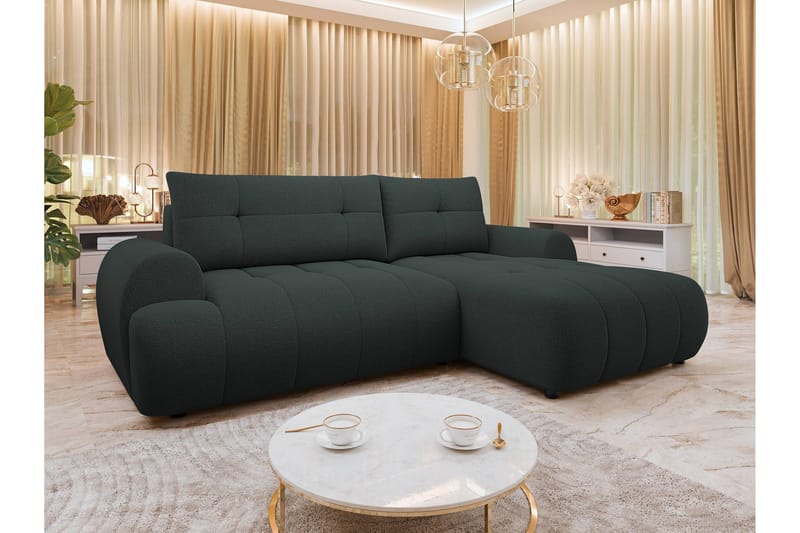 Ceibo Bäddsoffa med Divan 3-sits - Svart - Möbler - Soffa - Bäddsoffa