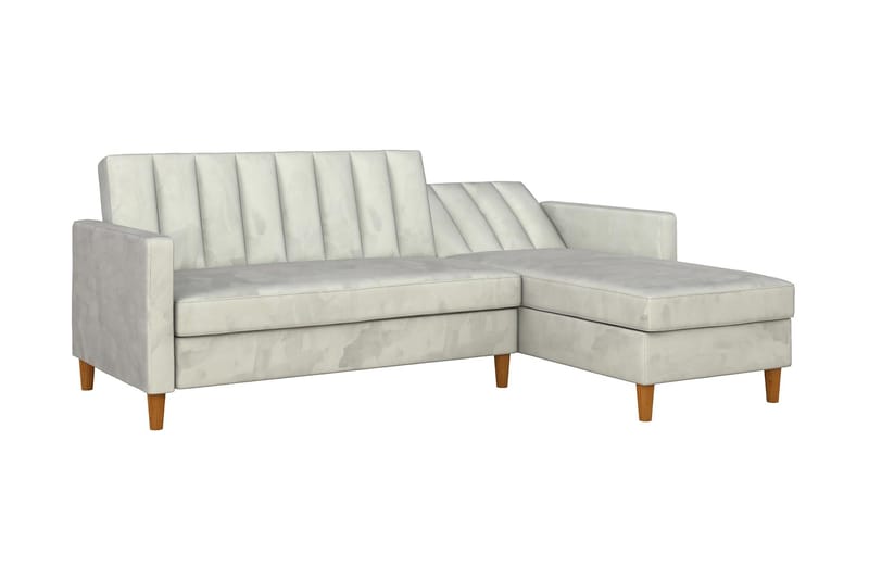 Celine 3-sits Divanbäddsoffa Sammet/Ljusgrå - Dorel Home - Möbler - Soffa - Bäddsoffa - Bäddsoffa divan