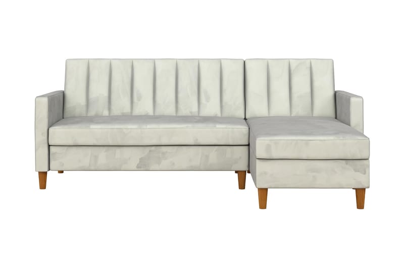 Celine 3-sits Divanbäddsoffa Sammet/Ljusgrå - Dorel Home - Bäddsoffa divan - Sammetssoffa - Bäddsoffa