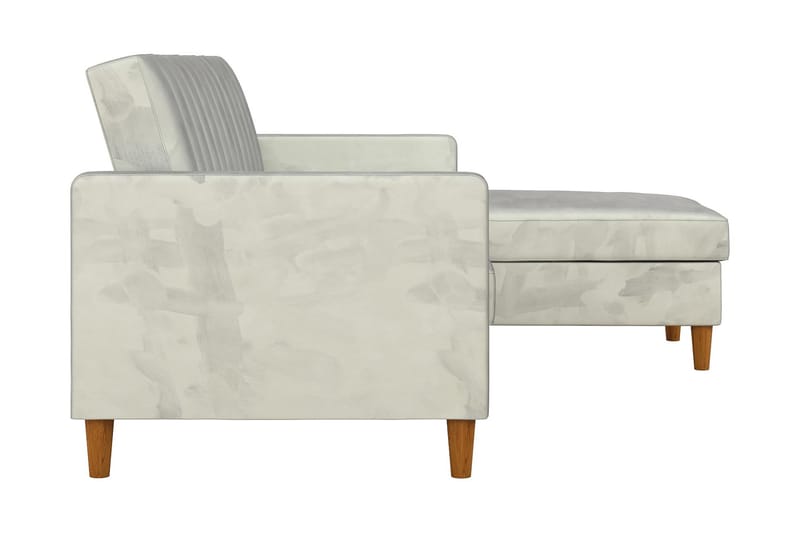 Celine 3-sits Divanbäddsoffa Sammet/Ljusgrå - Dorel Home - Bäddsoffa divan - Sammetssoffa - Bäddsoffa