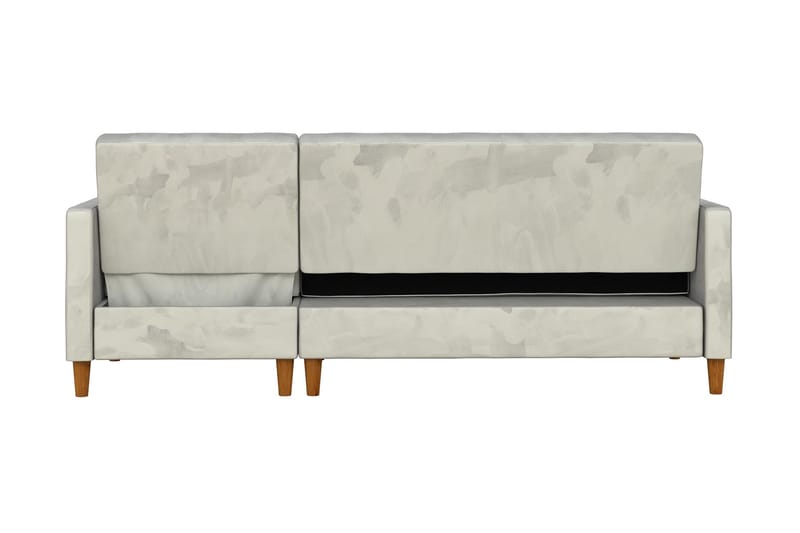 Celine 3-sits Divanbäddsoffa Sammet/Ljusgrå - Dorel Home - Bäddsoffa divan - Sammetssoffa - Bäddsoffa