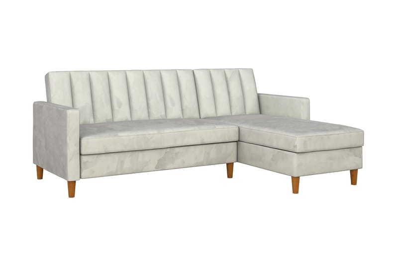 Celine 3-sits Divanbäddsoffa Sammet/Ljusgrå - Dorel Home - Möbler - Soffa - Bäddsoffa - Bäddsoffa divan