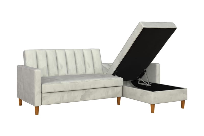 Celine 3-sits Divanbäddsoffa Sammet/Ljusgrå - Dorel Home - Möbler - Soffa - Bäddsoffa - Bäddsoffa divan
