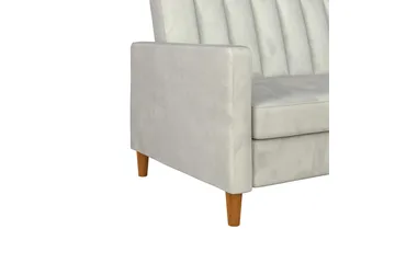 Celine 3-sits Divanbäddsoffa Sammet/Ljusgrå - Dorel Home - Möbler - Soffa - Bäddsoffa - Bäddsoffa divan