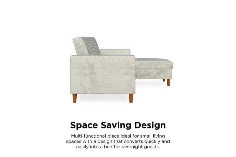 Celine 3-sits Divanbäddsoffa Sammet/Ljusgrå - Dorel Home - Möbler - Soffa - Bäddsoffa - Bäddsoffa divan