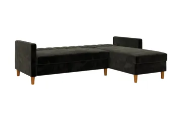 Celine 3-sits Divanbäddsoffa Sammet/Svart - Dorel Home - Möbler - Soffa - Bäddsoffa - Bäddsoffa divan