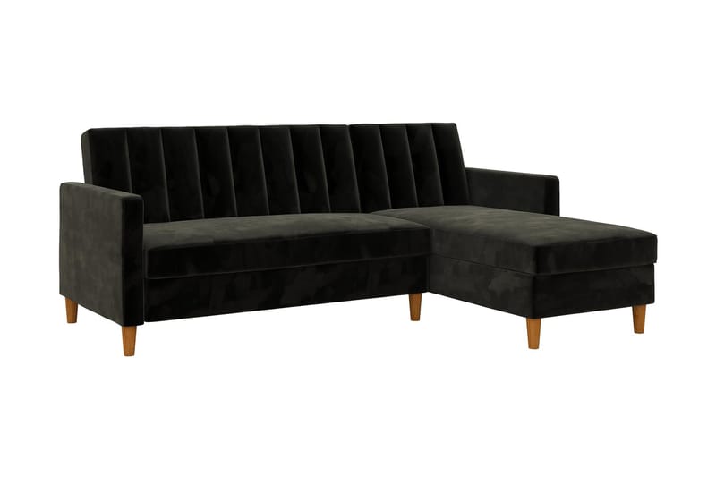 Celine 3-sits Divanbäddsoffa Sammet/Svart - Dorel Home - Möbler - Soffa - Bäddsoffa - Bäddsoffa divan