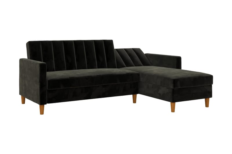 Celine 3-sits Divanbäddsoffa Sammet/Svart - Dorel Home - Möbler - Soffa - Bäddsoffa - Bäddsoffa divan