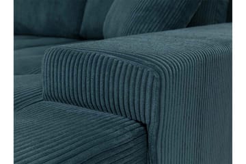 Cerys 3-sits Höger L-formad Hörnbäddsoffa 140x215 cm i Manchestertyg - Blå - Möbler - Soffa - Bäddsoffa