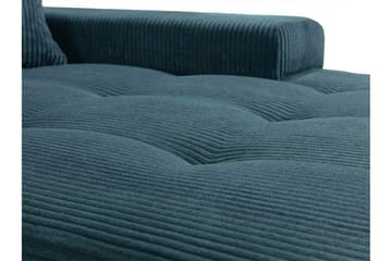 Cerys 3-sits Höger L-formad Hörnbäddsoffa 140x215 cm i Manchestertyg - Blå - Möbler - Soffa - Bäddsoffa