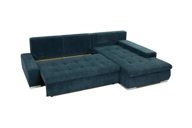 Cerys 3-sits Höger L-formad Hörnbäddsoffa i Tyg - Brun - Möbler - Soffa - Bäddsoffa