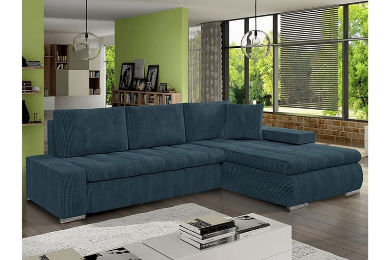 Cerys 3-sits Hörnbäddsoffa Dark blue - Möbler - Soffa - Bäddsoffa