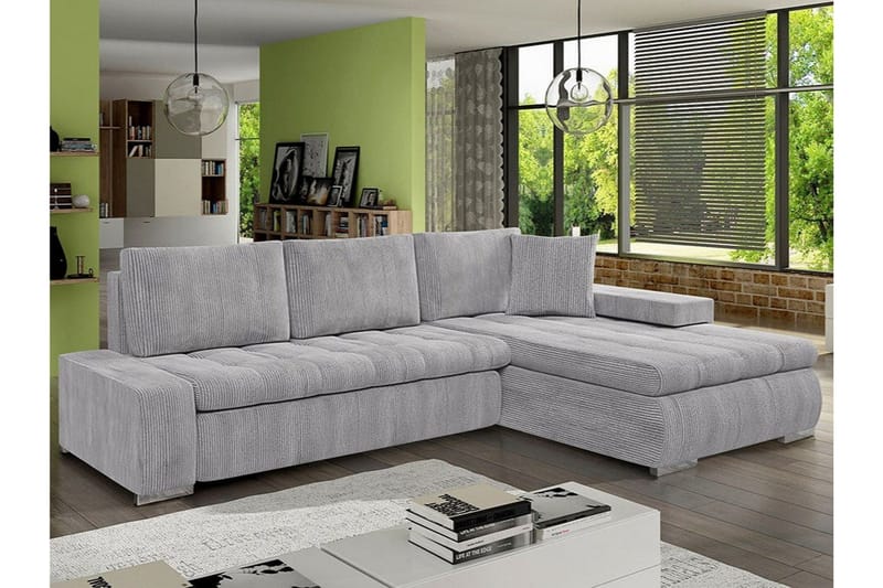 Cerys 3-sits Hörnbäddsoffa NO_BRAND Light grey/Dark grey - Möbler - Soffa - Bäddsoffa