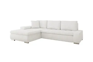 Cerys 3-sits Vänster L-formad Hörnbäddsoffa 140x252 cm i Bouclé - Vit - Möbler - Soffa - Bäddsoffa