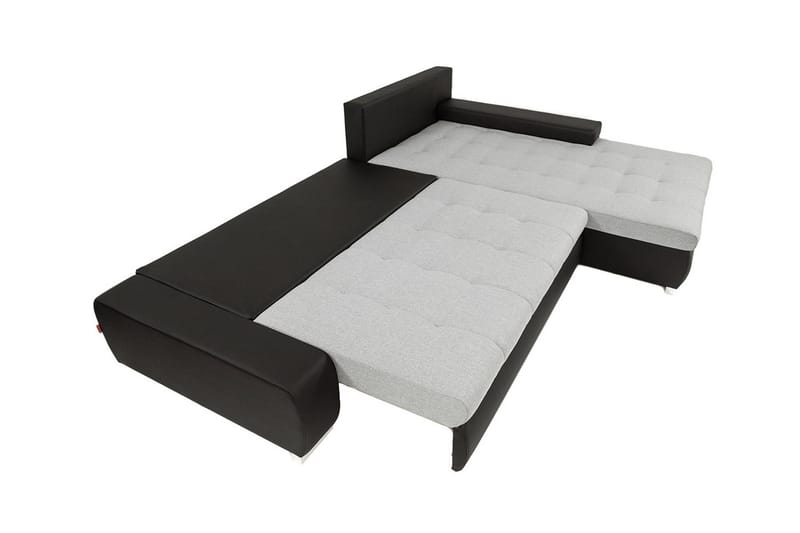 Cerys Bäddbar Hörnsoffa Universal 140x252 cm med Förvaring i Sammet - Grå - Möbler - Soffa - Bäddsoffa