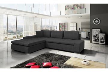 Cerys Bäddbar Hörnsoffa Universal 140x252 cm med Förvaring i Tyg - Grå - Möbler - Soffa - Bäddsoffa